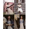 image:imageScarlet Darkness Renaissance Dress for Women 2026 Summer Spring Cotton Off The Shoulder Boho Midi DressesNavy