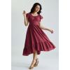 image:imageScarlet Darkness Renaissance Dress for Women 2026 Summer Spring Cotton Off The Shoulder Boho Midi DressesWine Red