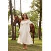 image:imageScarlet Darkness Renaissance Dress for Women Medieval Peasant Dress Long Bell Sleeve DressesApricot