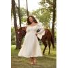 image:imageScarlet Darkness Renaissance Dress for Women Medieval Peasant Dress Long Bell Sleeve DressesApricot