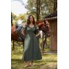 image:imageScarlet Darkness Renaissance Dress for Women Medieval Peasant Dress Long Bell Sleeve DressesArmy Green