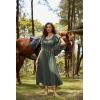 image:imageScarlet Darkness Renaissance Dress for Women Medieval Peasant Dress Long Bell Sleeve DressesArmy Green