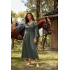 image:imageScarlet Darkness Renaissance Dress for Women Medieval Peasant Dress Long Bell Sleeve DressesArmy Green