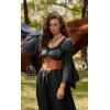image:imageScarlet Darkness Renaissance Dress for Women Medieval Peasant Dress Long Bell Sleeve DressesBlack