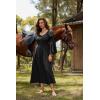 image:imageScarlet Darkness Renaissance Dress for Women Medieval Peasant Dress Long Bell Sleeve DressesBlack