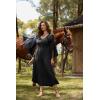 image:imageScarlet Darkness Renaissance Dress for Women Medieval Peasant Dress Long Bell Sleeve DressesBlack