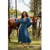 image:imageScarlet Darkness Renaissance Dress for Women Medieval Peasant Dress Long Bell Sleeve DressesBluegreen