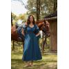 image:imageScarlet Darkness Renaissance Dress for Women Medieval Peasant Dress Long Bell Sleeve DressesBluegreen