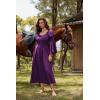 image:imageScarlet Darkness Renaissance Dress for Women Medieval Peasant Dress Long Bell Sleeve DressesDark Purple