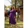 image:imageScarlet Darkness Renaissance Dress for Women Medieval Peasant Dress Long Bell Sleeve DressesDark Purple