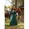 image:imageScarlet Darkness Renaissance Dress for Women Medieval Peasant Dress Long Bell Sleeve DressesGreen