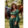 image:imageScarlet Darkness Renaissance Dress for Women Medieval Peasant Dress Long Bell Sleeve DressesGreen