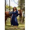 image:imageScarlet Darkness Renaissance Dress for Women Medieval Peasant Dress Long Bell Sleeve DressesNavy Blue