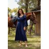 image:imageScarlet Darkness Renaissance Dress for Women Medieval Peasant Dress Long Bell Sleeve DressesNavy Blue