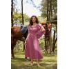 image:imageScarlet Darkness Renaissance Dress for Women Medieval Peasant Dress Long Bell Sleeve DressesPink
