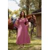 image:imageScarlet Darkness Renaissance Dress for Women Medieval Peasant Dress Long Bell Sleeve DressesPink