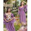 image:imageScarlet Darkness Renaissance Dress for Women Medieval Peasant Dress Long Bell Sleeve DressesPurple