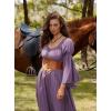 image:imageScarlet Darkness Renaissance Dress for Women Medieval Peasant Dress Long Bell Sleeve DressesPurple