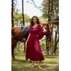 image:imageScarlet Darkness Renaissance Dress for Women Medieval Peasant Dress Long Bell Sleeve DressesRed