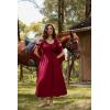 image:imageScarlet Darkness Renaissance Dress for Women Medieval Peasant Dress Long Bell Sleeve DressesRed