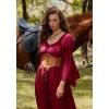 image:imageScarlet Darkness Renaissance Dress for Women Medieval Peasant Dress Long Bell Sleeve DressesRed
