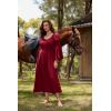 image:imageScarlet Darkness Renaissance Dress for Women Medieval Peasant Dress Long Bell Sleeve DressesRed