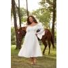 image:imageScarlet Darkness Renaissance Dress for Women Medieval Peasant Dress Long Bell Sleeve DressesWhite