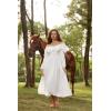 image:imageScarlet Darkness Renaissance Dress for Women Medieval Peasant Dress Long Bell Sleeve DressesWhite