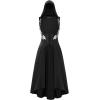 image:imageScarlet Darkness Renaissance Hood Dress for Women Medieval Costume Underbust Pirate Dresses with PocketsBlack