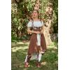 image:imageScarlet Darkness Renaissance Hood Dress for Women Medieval Costume Underbust Pirate Dresses with PocketsBrown Orange