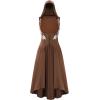 image:imageScarlet Darkness Renaissance Hood Dress for Women Medieval Costume Underbust Pirate Dresses with PocketsBrown Orange