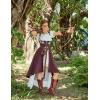 image:imageScarlet Darkness Renaissance Hood Dress for Women Medieval Costume Underbust Pirate Dresses with PocketsBurgundy