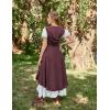 image:imageScarlet Darkness Renaissance Hood Dress for Women Medieval Costume Underbust Pirate Dresses with PocketsBurgundy