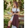 image:imageScarlet Darkness Renaissance Hood Dress for Women Medieval Costume Underbust Pirate Dresses with PocketsBurgundy