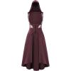 image:imageScarlet Darkness Renaissance Hood Dress for Women Medieval Costume Underbust Pirate Dresses with PocketsBurgundy