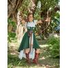 image:imageScarlet Darkness Renaissance Hood Dress for Women Medieval Costume Underbust Pirate Dresses with PocketsEmerald Green
