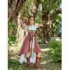 image:imageScarlet Darkness Renaissance Hood Dress for Women Medieval Costume Underbust Pirate Dresses with PocketsMauve Pink