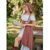 image:imageScarlet Darkness Renaissance Hood Dress for Women Medieval Costume Underbust Pirate Dresses with PocketsMauve Pink