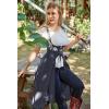 image:imageScarlet Darkness Renaissance Hood Dress for Women Medieval Costume Underbust Pirate Dresses with PocketsNavy