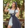 image:imageScarlet Darkness Renaissance Hood Dress for Women Medieval Costume Underbust Pirate Dresses with PocketsNavy