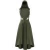 image:imageScarlet Darkness Renaissance Hood Dress for Women Medieval Costume Underbust Pirate Dresses with PocketsOlive Green