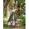 image:imageScarlet Darkness Renaissance Hood Dress for Women Medieval Costume Underbust Pirate Dresses with PocketsOlive Green