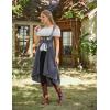 image:imageScarlet Darkness Renaissance Hood Dress for Women Medieval Costume Underbust Pirate Dresses with PocketsSlate Gray
