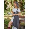 image:imageScarlet Darkness Renaissance Hood Dress for Women Medieval Costume Underbust Pirate Dresses with PocketsSlate Gray