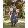 image:imageScarlet Darkness Renaissance Hood Dress for Women Medieval Costume Underbust Pirate Dresses with PocketsSlate Gray