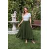 image:imageScarlet Darkness Renaissance Maxi Skirt for Women Flowy Long Boho Skirts with Pockets Army Green
