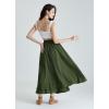 image:imageScarlet Darkness Renaissance Maxi Skirt for Women Flowy Long Boho Skirts with Pockets Army Green