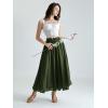 image:imageScarlet Darkness Renaissance Maxi Skirt for Women Flowy Long Boho Skirts with Pockets Army Green