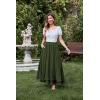 image:imageScarlet Darkness Renaissance Maxi Skirt for Women Flowy Long Boho Skirts with Pockets Army Green