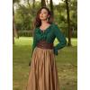 image:imageScarlet Darkness Renaissance Pirate Shirt Women Ruffle Long Sleeve Tops Peasant BlousesGreen